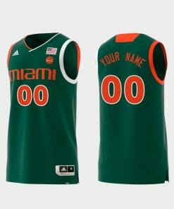 Custom Miami Hurricanes Jersey Name and Number College Basketball Swingman Green
