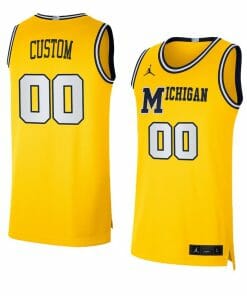 Custom Michigan Wolverines Jersey College Basketball Name and Number Yellow