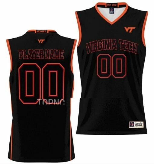 Custom Virginia Tech Hokies Jersey Name and Number College Basketball NIL Pick-A-Player Black