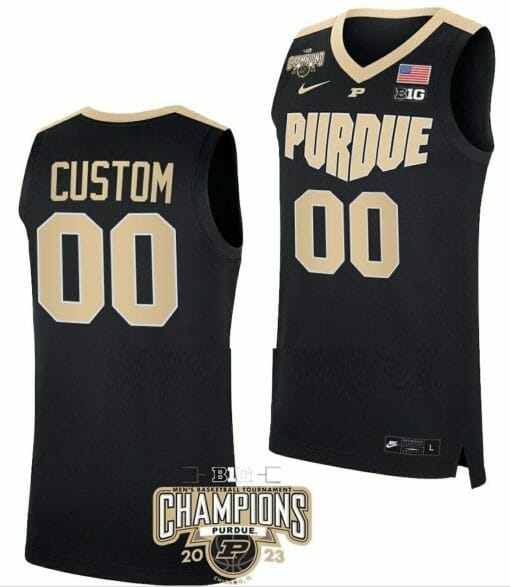 Custom Purdue Boilermakers Jersey Name and Number College Basketball Champs Logo Black