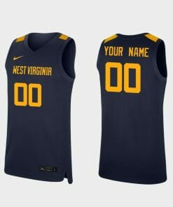 Custom West Virginia Jersey Name and Number Mountaineers College Basketball Navy