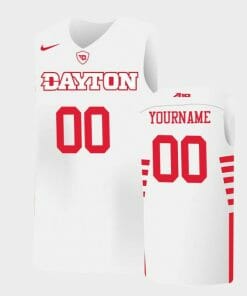 Custom Dayton Flyers Jersey Name and Number College Basketball White