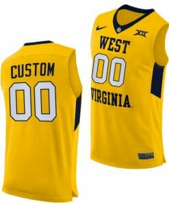 Custom West Virginia Jersey Name and Number Mountaineers College Basketball Yellow