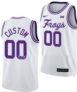 Custom TCU Horned Frogs Jersey Name and Number College Basketball Classic White