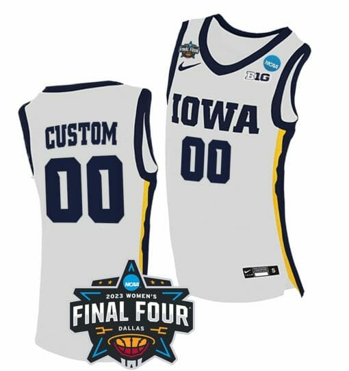 Custom Iowa Hawkeyes Jersey Name and Number College Basketball 2023 NCAA Final Four White