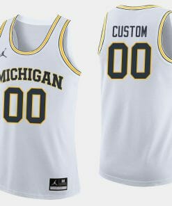 Custom Michigan Wolverines Jersey Name and Number College Basketball White