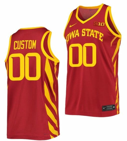 Custom Iowa State Cyclones Jersey Name & Number College Basketball  BIG Cardinal