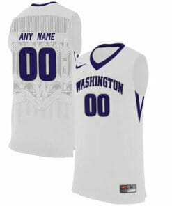 Custom Washington Huskies Jersey College Basketball Name and Number White Style