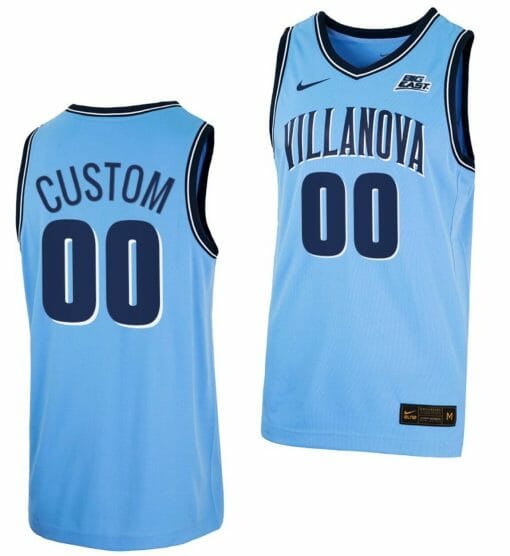 Custom Villanova Wildcat Jersey Name and Number College Basketball Big East Blue
