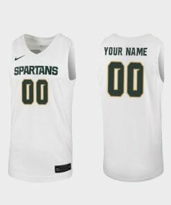 Custom Michigan State Spartans Jersey Name and Number College Basketball White