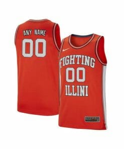 Custom Illinois Fighting Illini Jersey College Basketball Name and Number Elite Orange Retro