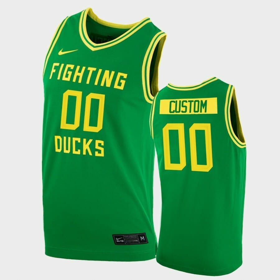 Custom Oregon Duck Jersey Name and Number College Basketball Apple Green