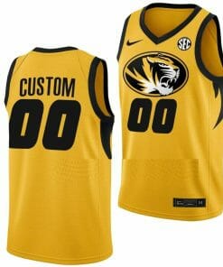 Custom Missouri Tigers Jersey Name and Number College Basketball Gold