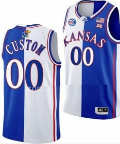 Custom Kansas Jayhawks Jersey College Name & Number Basketball Split Edition White Royal