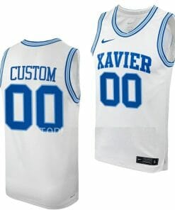 Custom Xavier Musketeers Jersey College Basketball White Throwback