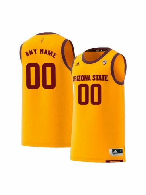 Custom Arizona State Sun Devils Jersey College Basketball Name and Number Yellow Retro