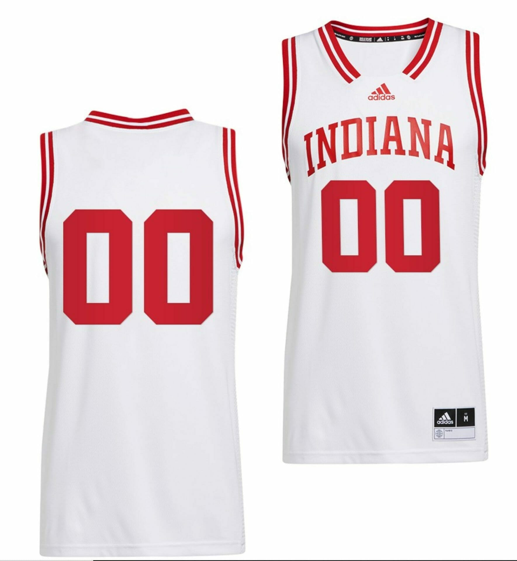 Custom Indiana Hoosiers Jersey Name and Number College Basketball Reverse Retro White