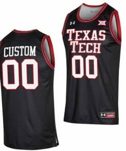 Custom Texas Tech Jersey Red Raiders Name and Number College Basketball Black