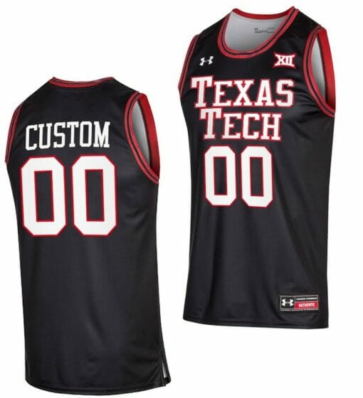 Custom Texas Tech Jersey Red Raiders Name and Number College Basketball Black