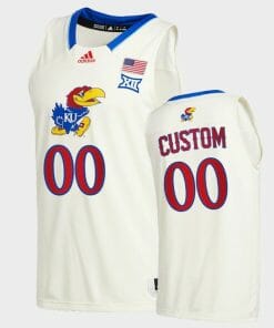 Custom Kansas Jayhawks Jersey Name, Number College Basketball Cream