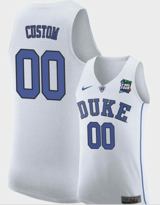 Custom Duke Blue Devils Jersey Name And Number Final-Four College Basketball White