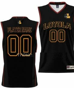 Custom Loyola Chicago Ramblers Jersey Name and Number College Basketball NIL Pick-A-Player Black