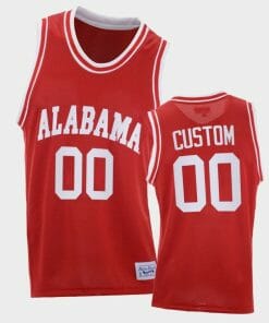Custom Alabama Jersey Name, Number Crimson Tide College Basketball Red Throwback