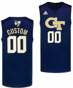Custom Georgia Tech Yellow Jackets Jersey Name and Number College Basketball Navy Swingman