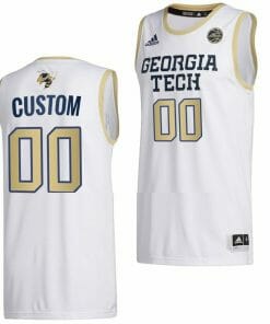 Custom Georgia Tech Yellow Jackets Jersey Name and Number College Basketball White Swingman