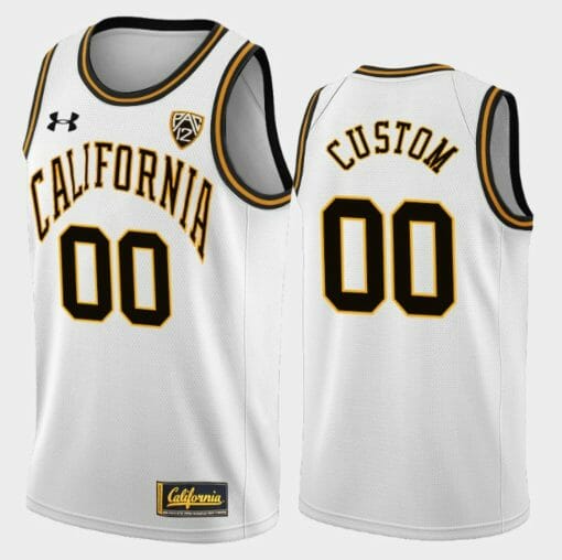 Custom Cal Bears Jersey Name and Number College Basketball Throwback White