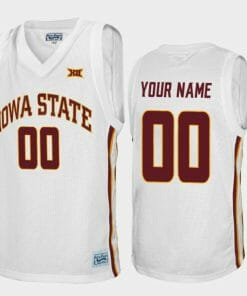 Custom Iowa State Cyclones Jersey Name & Number College Basketball White Alumni