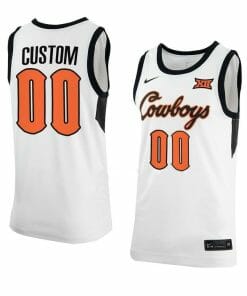 Custom Oklahoma State Cowboys Basketball Jersey College Name and Number White