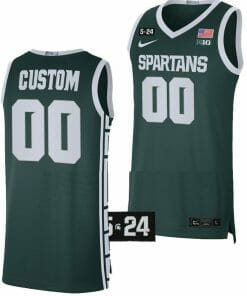 Custom Michigan State Spartans Jersey Name and Number College Basketball Limited Green
