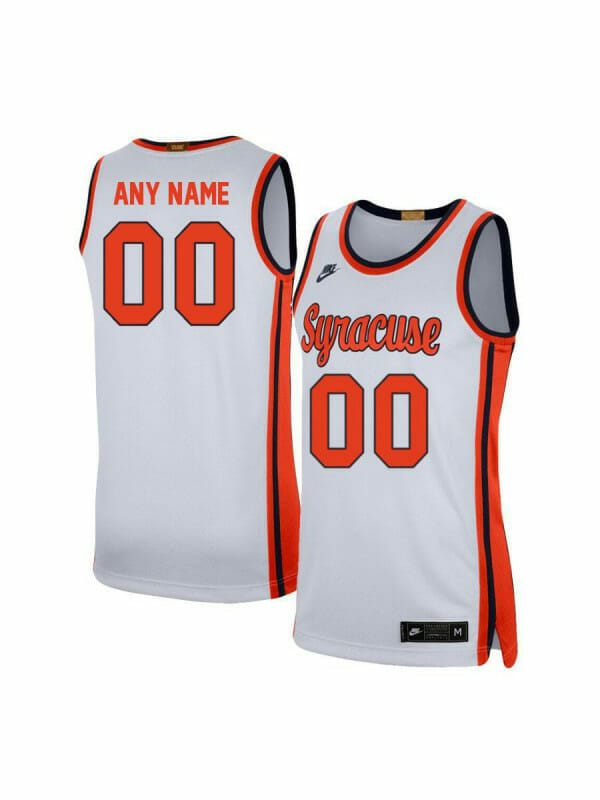 Custom Syracuse Orange Jersey Name and Number College Basketball Name and Number Elite White