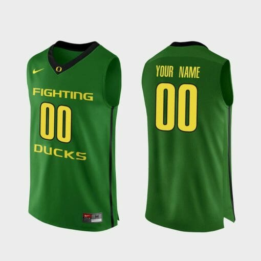 Custom Oregon Duck Jersey Name and Number College Basketball Apple Dark Green
