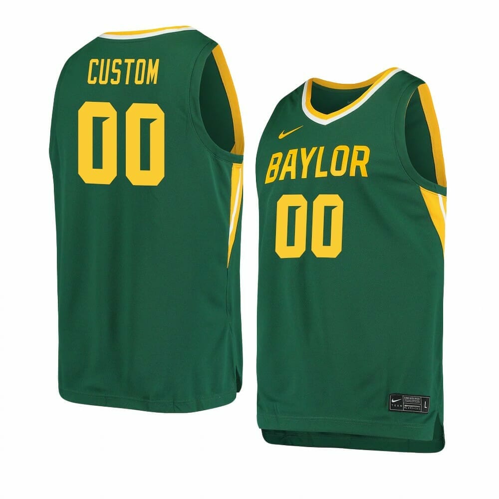 Custom Baylor Bear Basketball Jersey College Name and Number Green No Patch