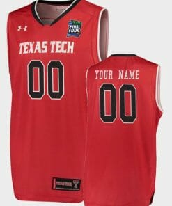 Custom Texas Tech Jersey Red Raiders Name and Number College Basketball 2019 Final Four Red