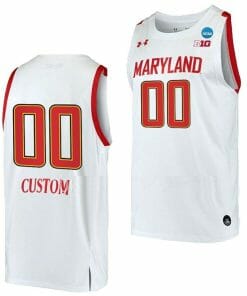Custom Maryland Terrapins Jersey 2023 NCAA March Madness College Basketball Name and Number White