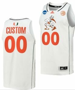 Custom Miami Hurricanes Jersey College Basketball Name And Number March Madness White