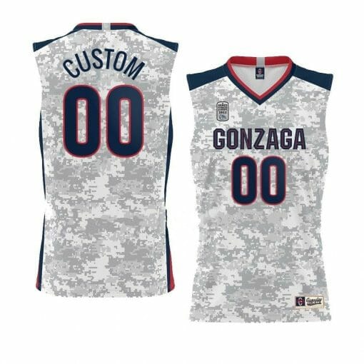 Custom Gonzaga Bulldogs Basketball Jersey College Name and Number Classic White