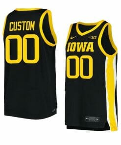 Custom Iowa Hawkeyes Basketball Jersey College Name and Number Black