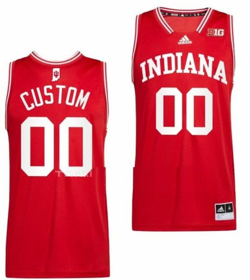 Custom Indiana Hoosiers Jersey Name and Number College Basketball Red