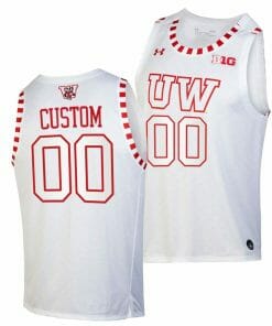 Custom Wisconsin Badgers Jersey Name and Number College Basketball Alternate White