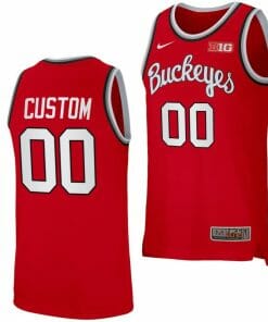 Custom Ohio State Buckeyes Jersey Name and Number College Basketball Red Retro