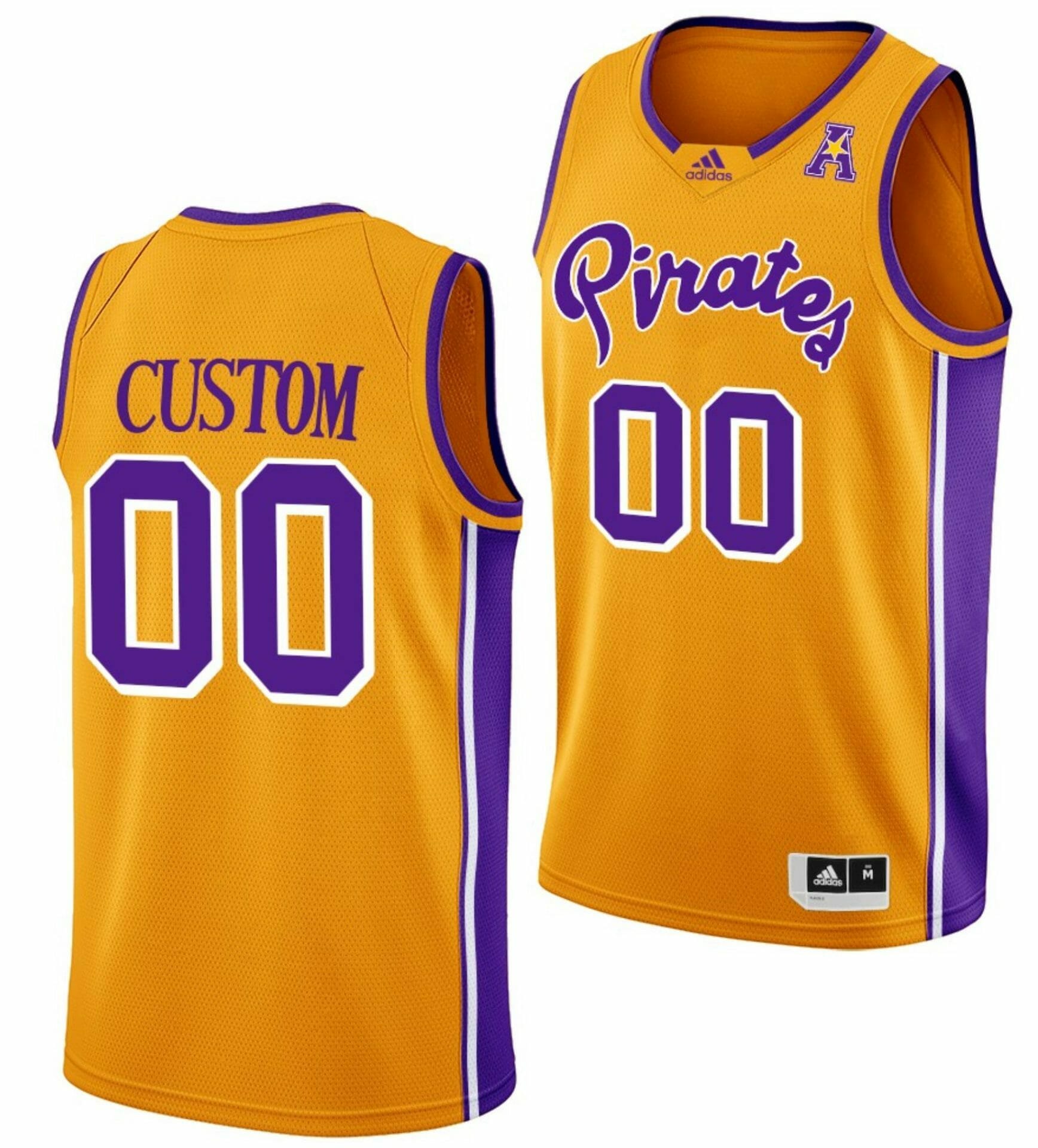 Custom ECU Pirates Jersey Name and Number College Basketball Gold