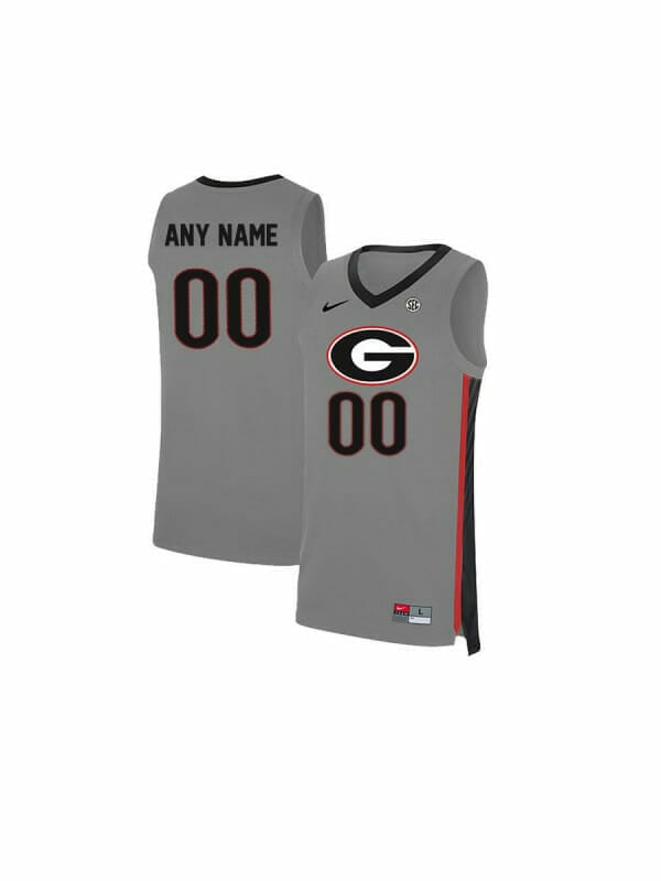 Custom Georgia Bulldogs Jersey College Basketball Name and Number Elite Gray