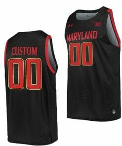 Custom Maryland Terrapins Jersey NCAA College Basketball Name and Number Black