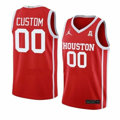 Custom Houston Cougars Jersey Basketball College Name and Number Away Red