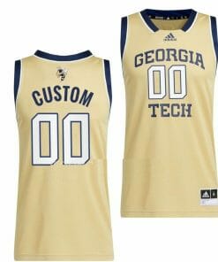 Custom Georgia Tech Yellow Jackets Jersey Name and Number College Basketball Beige Swingman