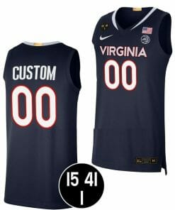 Custom Virginia Cavaliers Jersey Name and Number  College Basketball Main Event Champs Navy